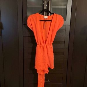 Coral deep v romper